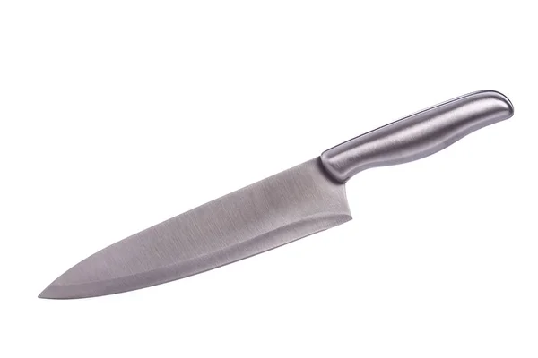Nova faca de cozinha de aço inoxidável. Estúdio tiro isolado em branco — Fotografia de Stock