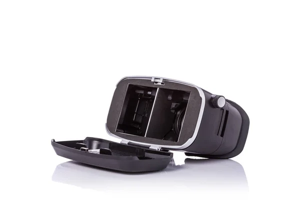 Black virtual reality glasses. Studio shot isolated on white bac — Stock Photo, Image