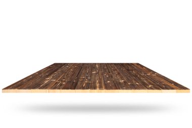 Kahverengi ahşap masa veya beyaz arka plan üzerinde izole sayacı. İçin 