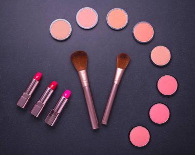 Dekoratif kozmetik ve taş yumuşak fırça set