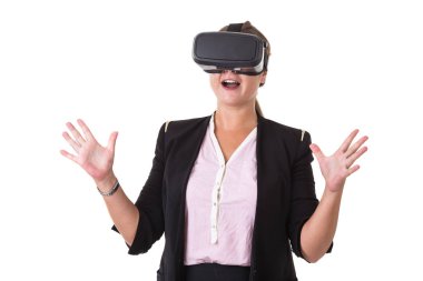 Siyah sanal gerçeklik gözlüklü üzerinde izole işkadını 