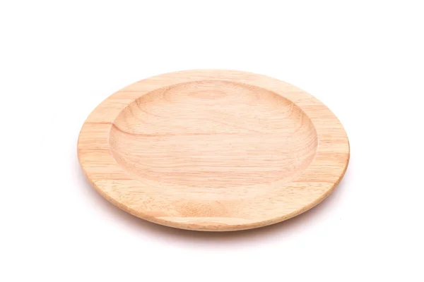 New empty wooden bowl. Studio shot isolated on white background — Stock Photo, Image