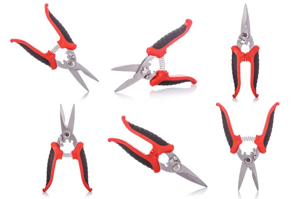 Set of New scissor. Studio shot isolated on white — Stock Photo, Image