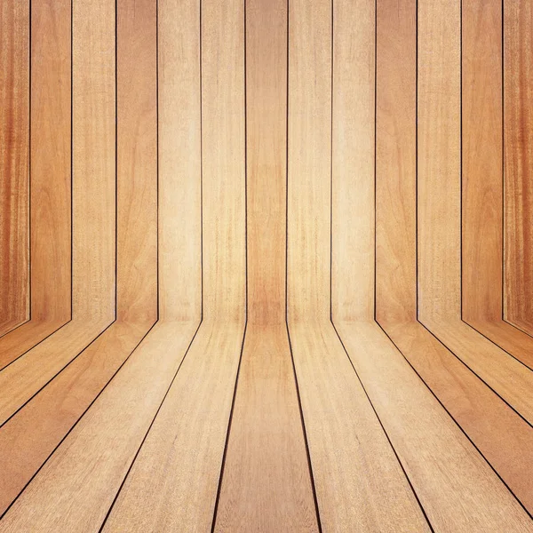 Brown pine wooden empty space. perspective wall. For display or — Stock Photo, Image