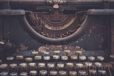 Eski vintage daktilo. Vintage renk filtresi