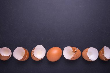 Yumurta kabuğu rulo. Siyah taş Üstten Görünüm 