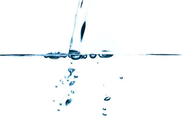 Stänk Vatten Blå Räfflad Vit Bakgrund — Stockfoto