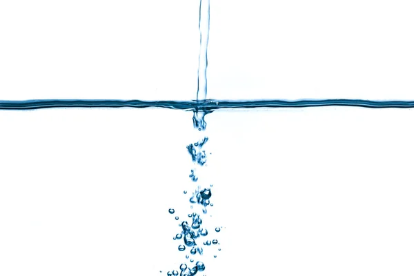 Stänk Vatten Blå Räfflad Vit Bakgrund — Stockfoto