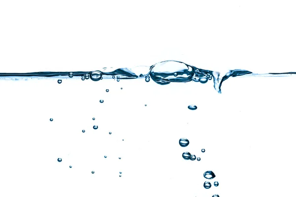 Salpicos Água Azul Ondulado Fundo Branco — Fotografia de Stock