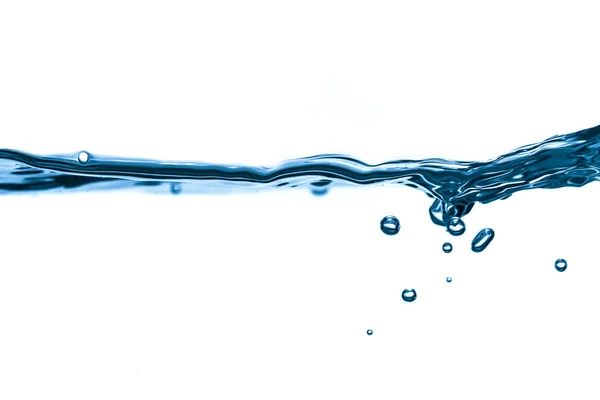 Spetterend Water Blauw Rimpelend Witte Achtergrond — Stockfoto