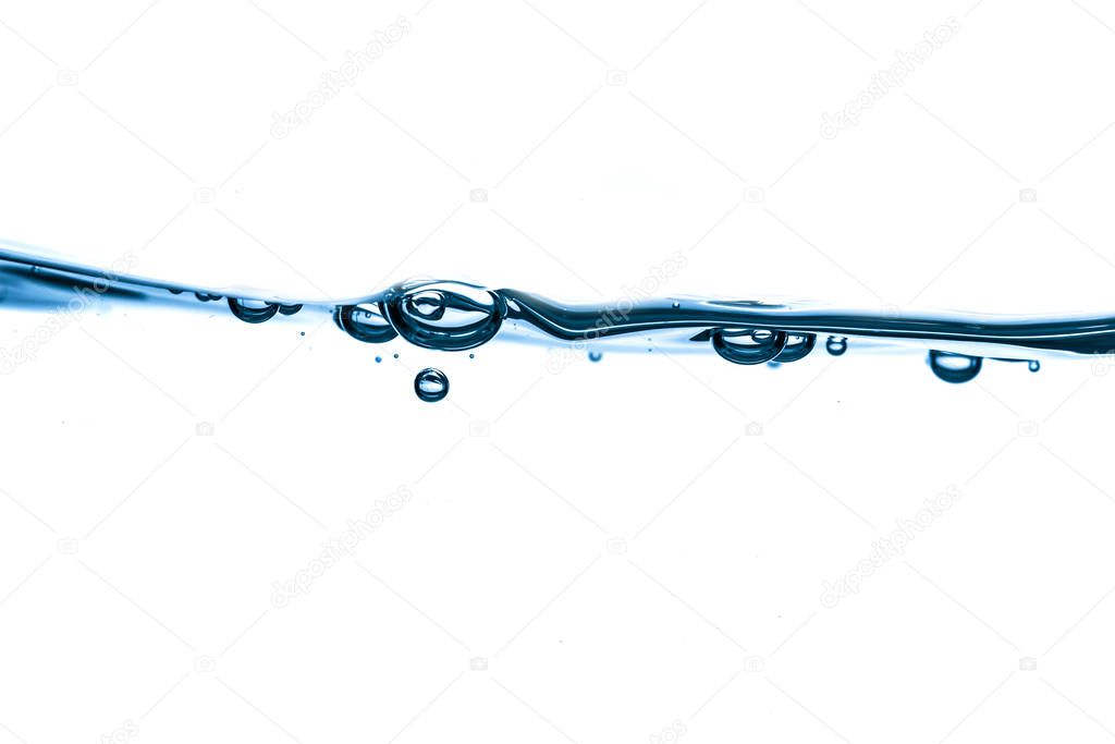 Splashing Water, Blue, Rippled, White Background