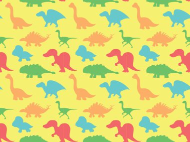 Dinozorlar Duvar Kağıdı Vektörü İllüstrasyon 7