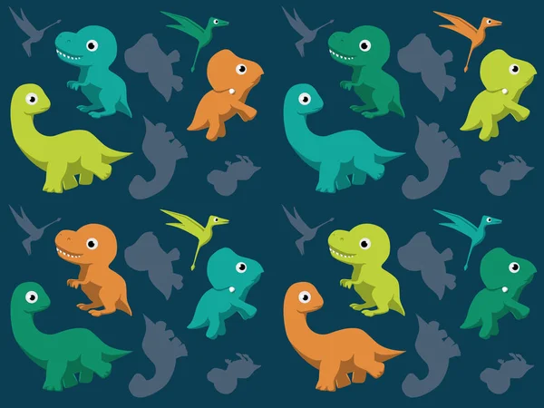 Dinosaurus Wallpaper Vector Illustration - Stok Vektor