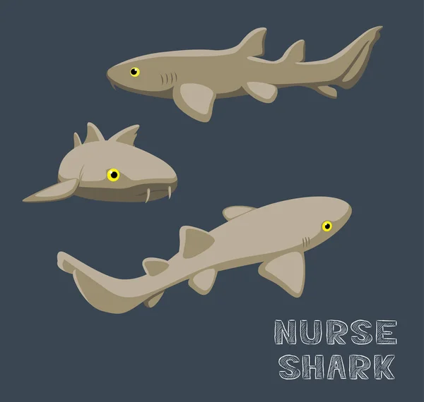 Enfermera Tiburón Dibujos Animados Vector Ilustración — Vector de stock