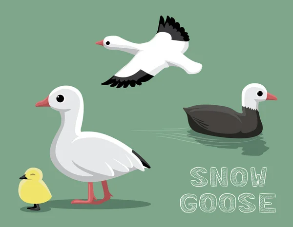 Sneeuwgans Cartoon Vector Illustratie — Stockvector