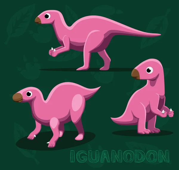 Dinosaurie Iguanodon Tecknad Vektor Illustration — Stock vektor