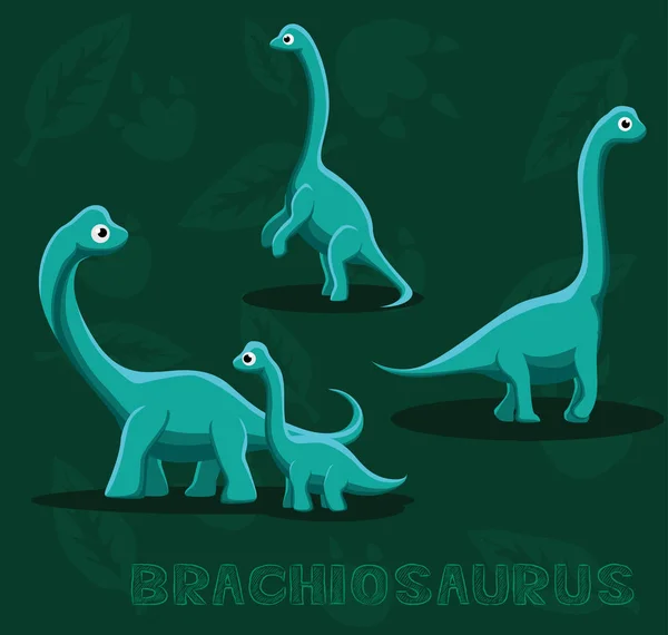 Illustration Vectorielle Dessin Animé Brachiosaurus Dinosaure — Image vectorielle