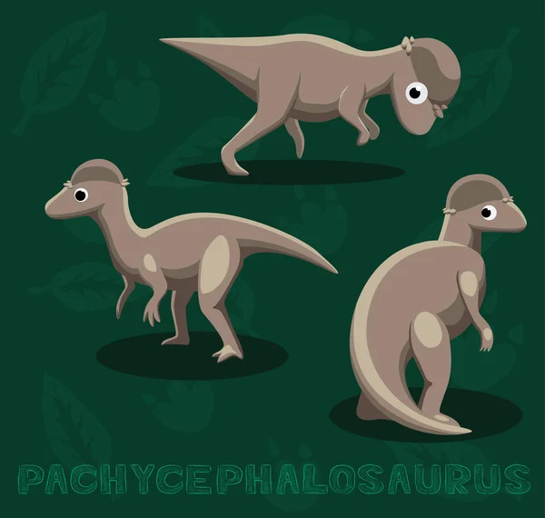 Illustration Vectorielle Dessin Animé Dinosaure Pachycéphalosaure — Image vectorielle