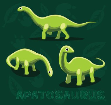Dinozor Apatosaurus Karikatür Vektör İllüstrasyonu