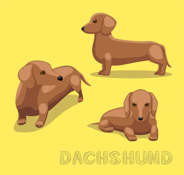 Pes Dachshund Cartoon Vector Illustration — Stockový vektor