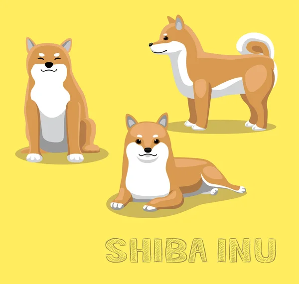 Illustrazione Vettoriale Del Fumetto Cane Shiba Inu — Vettoriale Stock