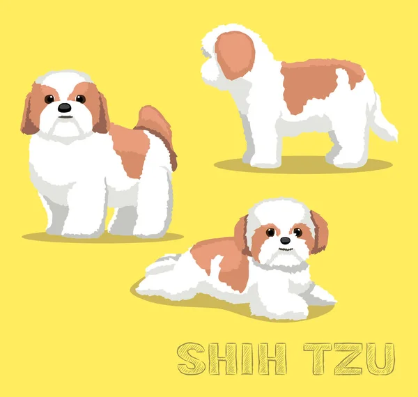 Dog Shih Tzu Cartoon Vector Illustratie — Stockvector