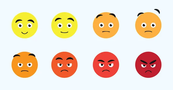 Emoji Yüzü Animasyonu Değiştiriyor Kızgın Çizgi Film Karakteri Vektör Resimleri — Stok Vektör