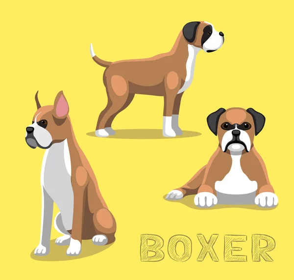 Perro Boxeador Dibujos Animados Vector Ilustración — Vector de stock