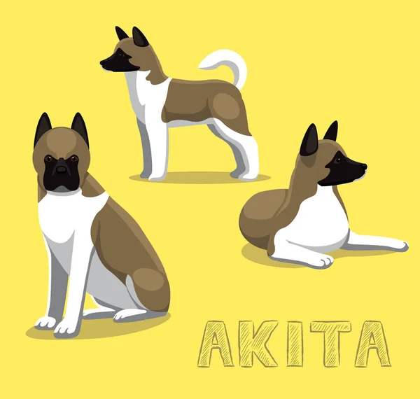 Pes Akita Cartoon Vector Illustration — Stockový vektor