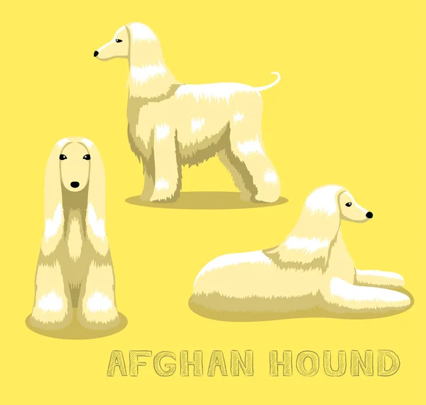 Pes Afghan Hound Cartoon Vector Illustration — Stockový vektor