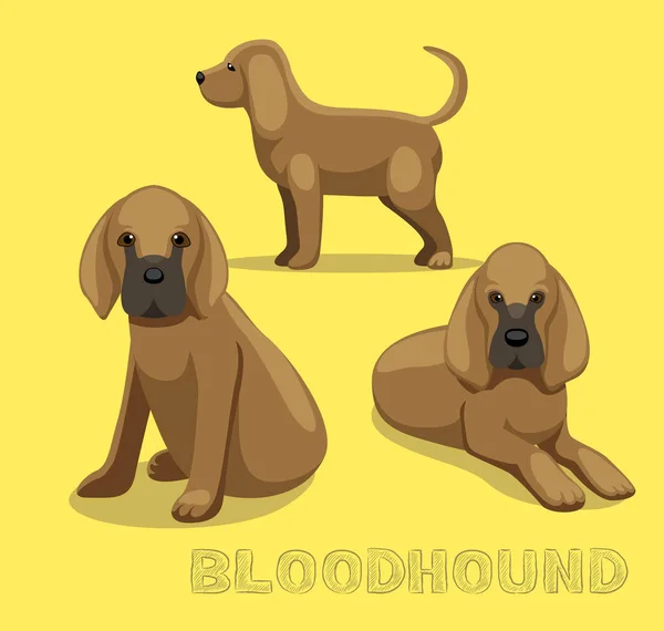 Pes Bloodhound Cartoon Vector Illustration — Stockový vektor