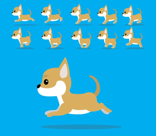 Animace Zvířat Sekvence Pes Chihuahua Karikatura Vektor — Stockový vektor
