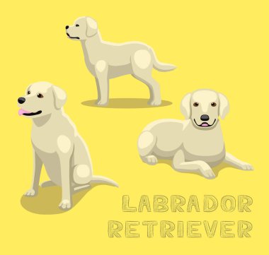 Köpek Labrador Retriever Çizgi film Vektör İllüstrasyonu