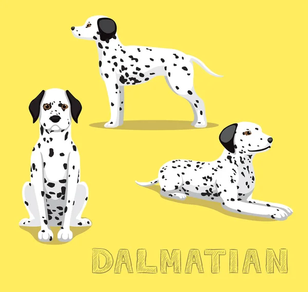 Pes Dalmatian Cartoon Vector Illustration — Stockový vektor