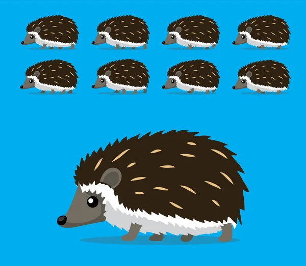 애니메이션 Sequence Hedgehog Walking Cartoon Vector — 스톡 벡터