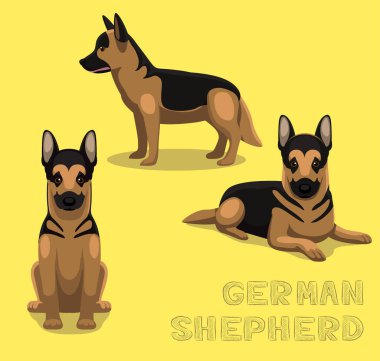 Köpek Alman Çoban Filmi Vektör İllüstrasyonu