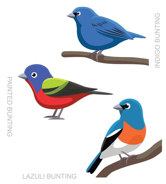 Vogelammer Set Zeichentrick Vektor Illustration — Stockvektor