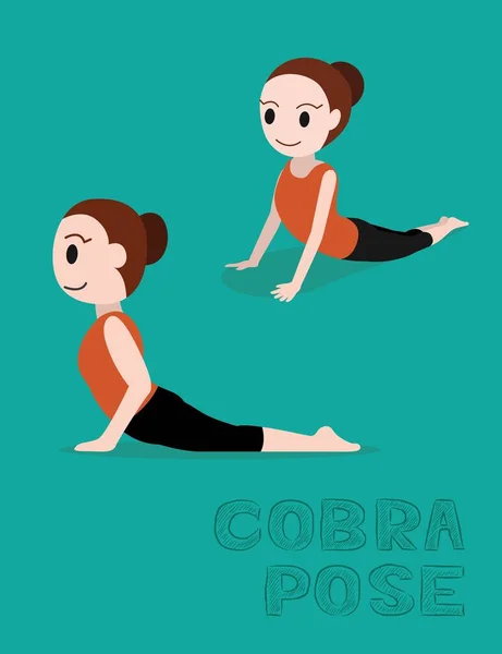 Yoga Cobra Pose Tegneserie Vektor Illustration – Stock-vektor