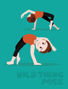 Yoga Vahşi Şey Çizgi Film Vektör İllüstrasyonu
