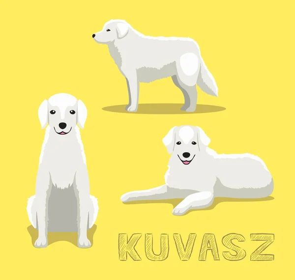 Dog Kuvasz Cartoon Vector Ilustração — Vetor de Stock
