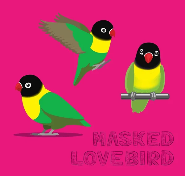 Parot Masked Lovebird Εικονογράφηση Διάνυσμα Κινουμένων Σχεδίων — Διανυσματικό Αρχείο