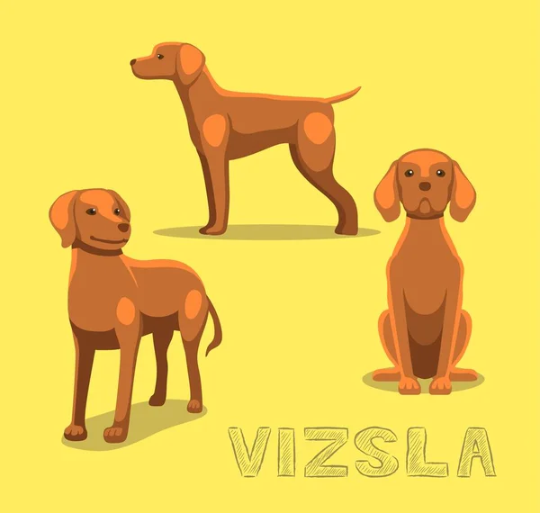 Dog Vizsla Cartoon Vector Ilustração —  Vetores de Stock
