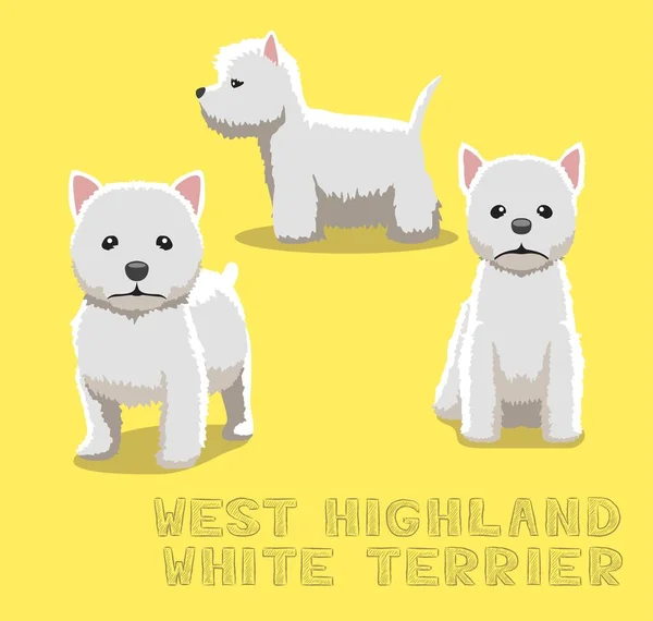 Dog West Highland Beyaz Teriyer Çizgi Filmi Vektör Llüstrasyonu — Stok Vektör
