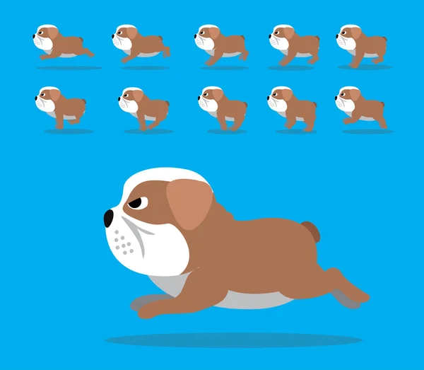 Animation Animale Séquence Chien Bulldog Cartoon Vector — Image vectorielle