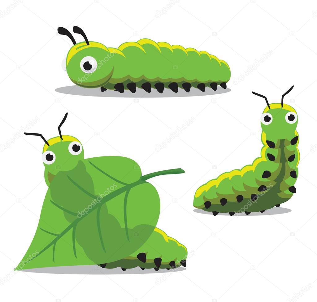 Insect Caterpillar Cartoon Vector Illustration