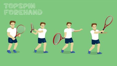 Manga Man Topspin Forehand Tennis Set Tutorial clipart