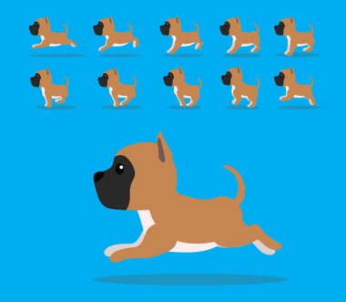 Hayvan Animasyon Sırası Köpek Boksör Çizgi Film Vektörü