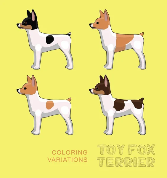 Dog Toy Fox Terrier Coloring Variations Vector Illustration — Stock Vector