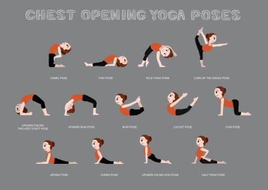Yoga Göğüs Açma Pozisyonu Vektör İllüstrasyonu