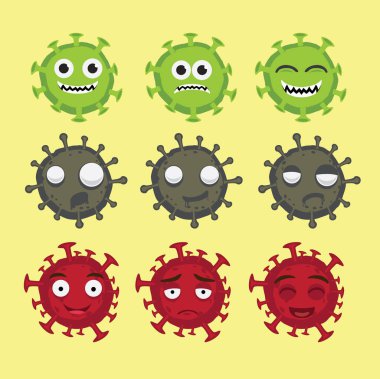 Üç Coronavirus Karikatür Karakteri Duygularla Yüzleşir